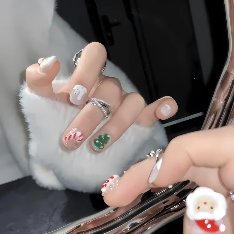 Christmas Press On Nails Short