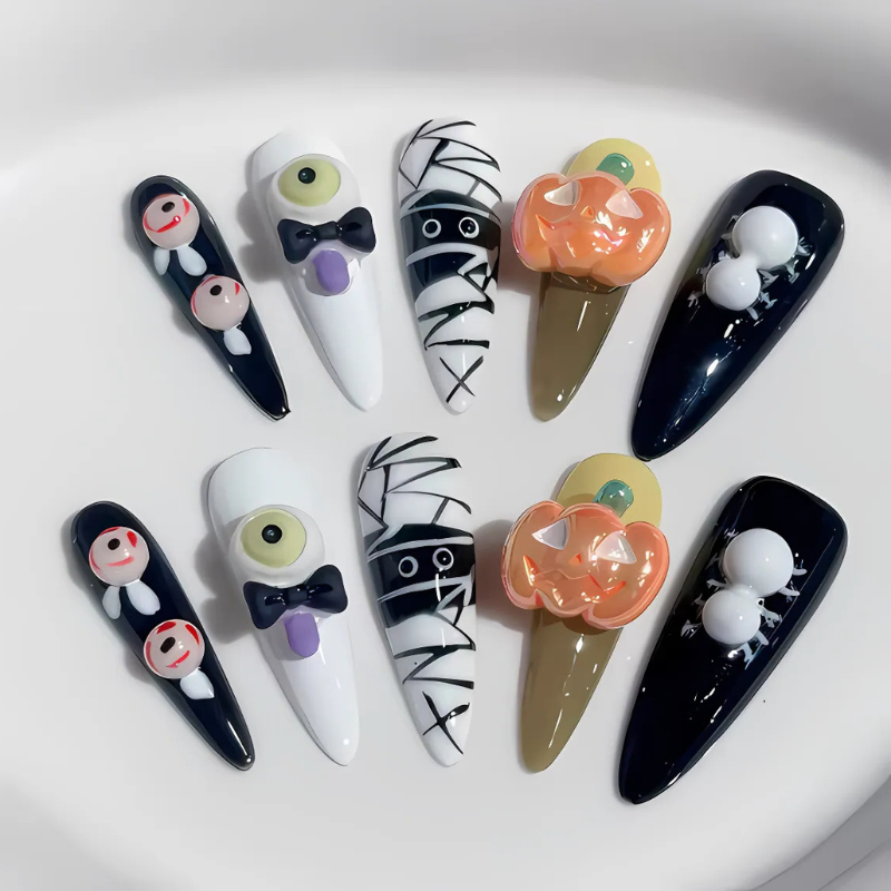 Cute Halloween Press On Nails