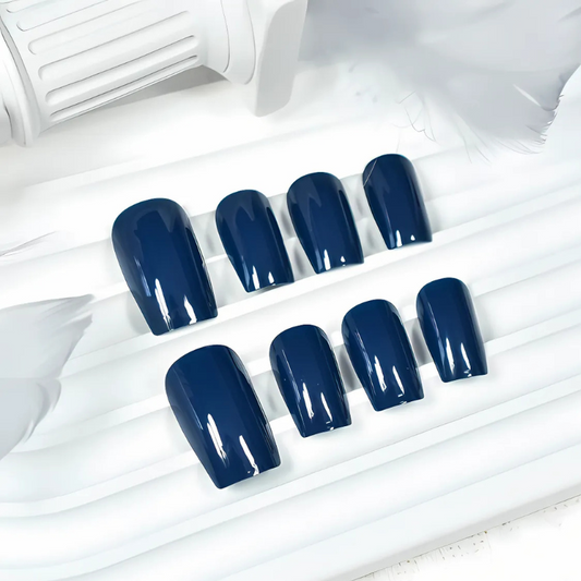 Dark Blue Press On Nails