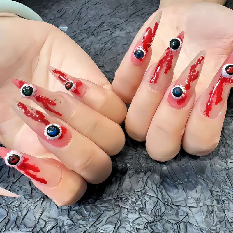 Halloween Press On Nails Long