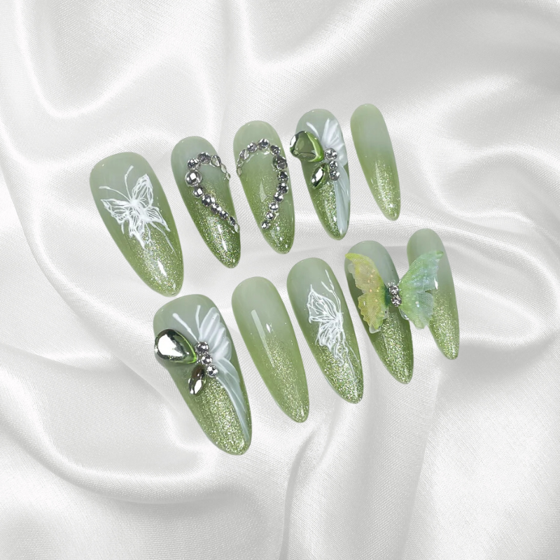 Sage Green Press On Nails