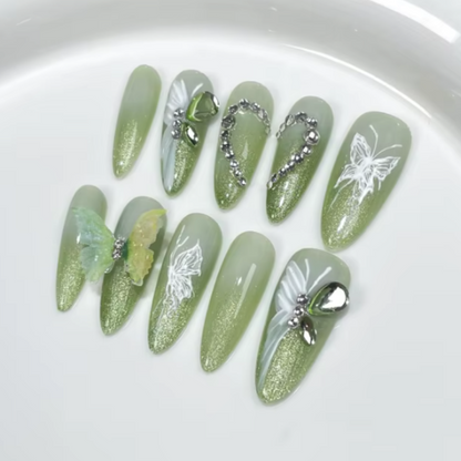 Sage Green Press On Nails