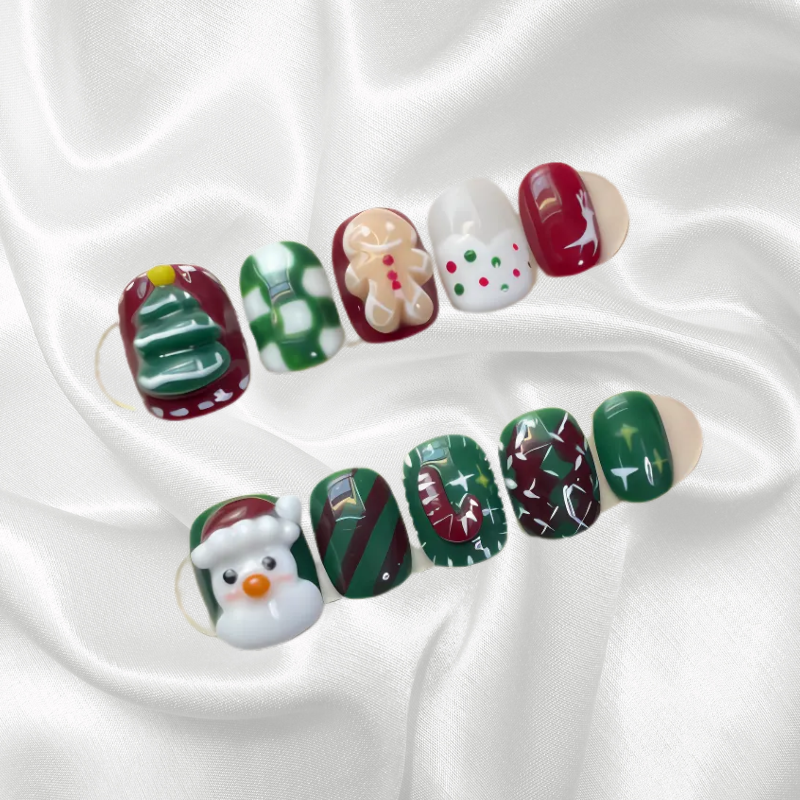 Short Christmas Press On Nails