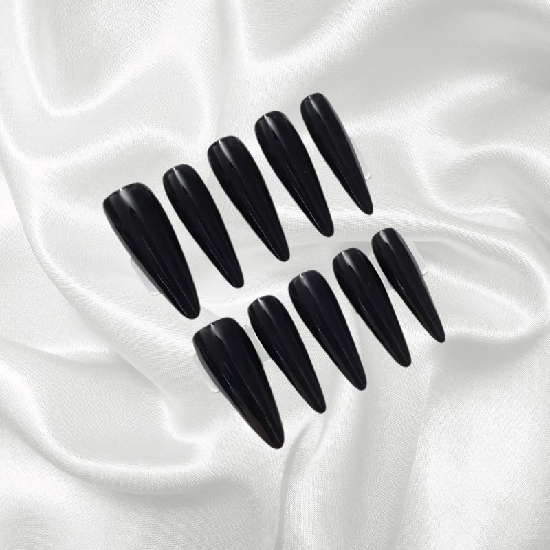 Black Stiletto Nails Press On