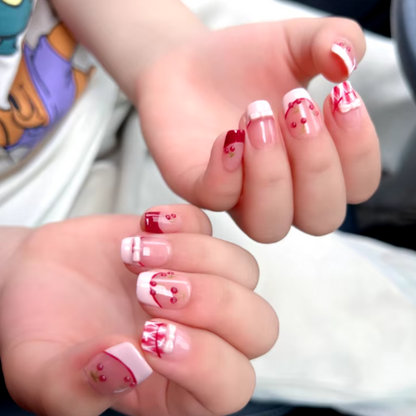 cherry press on nails