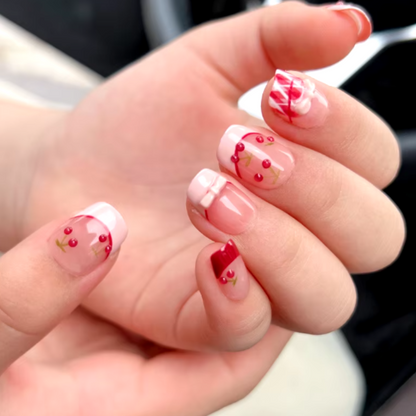 cherry press on nails