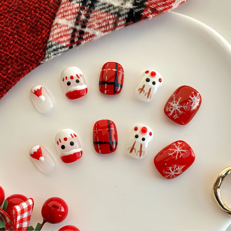 Cute Christmas Press On Nails