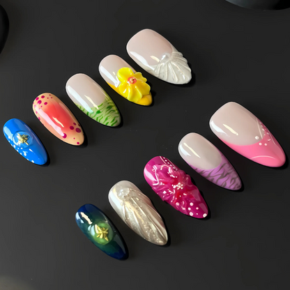 Floral press on nails