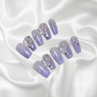 lavender press on nails