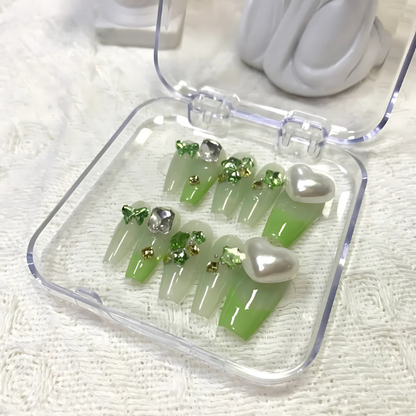 Light Green Press On Nails