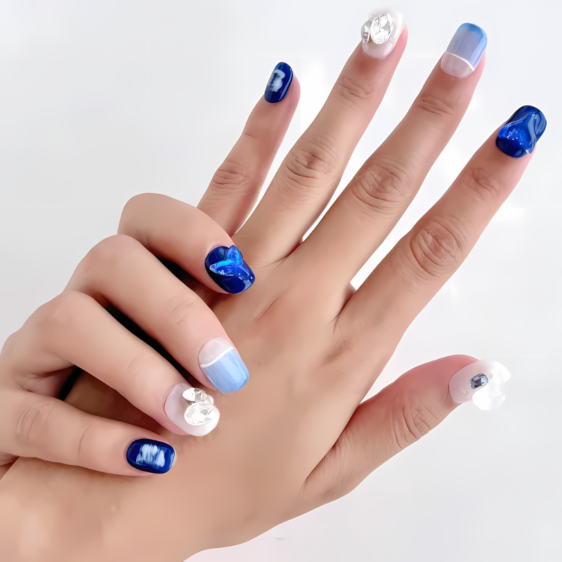 Royal blue press on nails