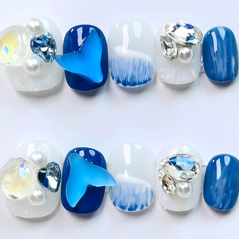 Royal blue press on nails